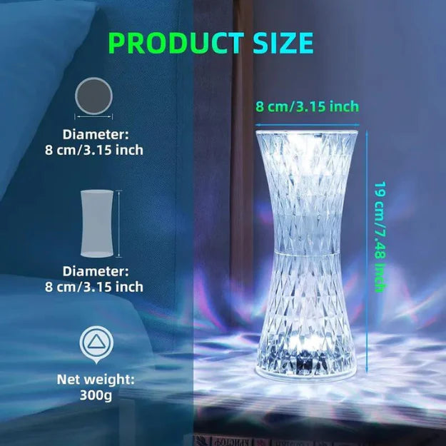 Curvy Reflection Portable LED Crystal Table Lamp