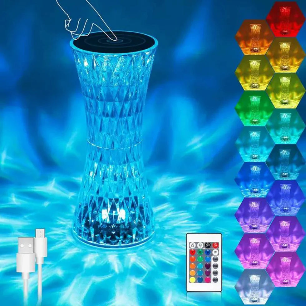 Curvy Reflection Portable LED Crystal Table Lamp