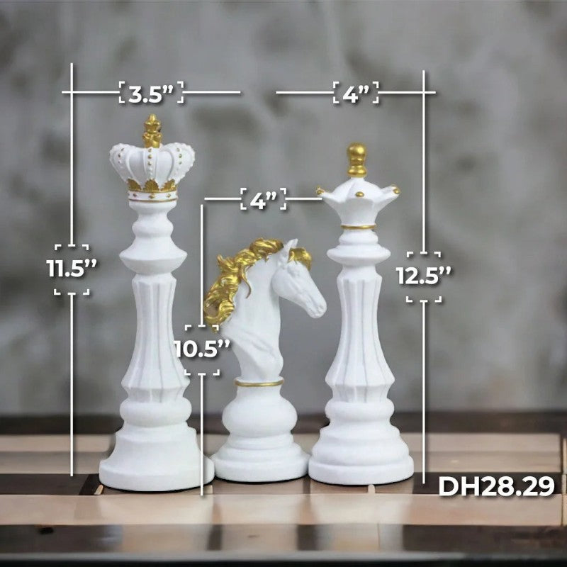 Chess Trio Decor - White