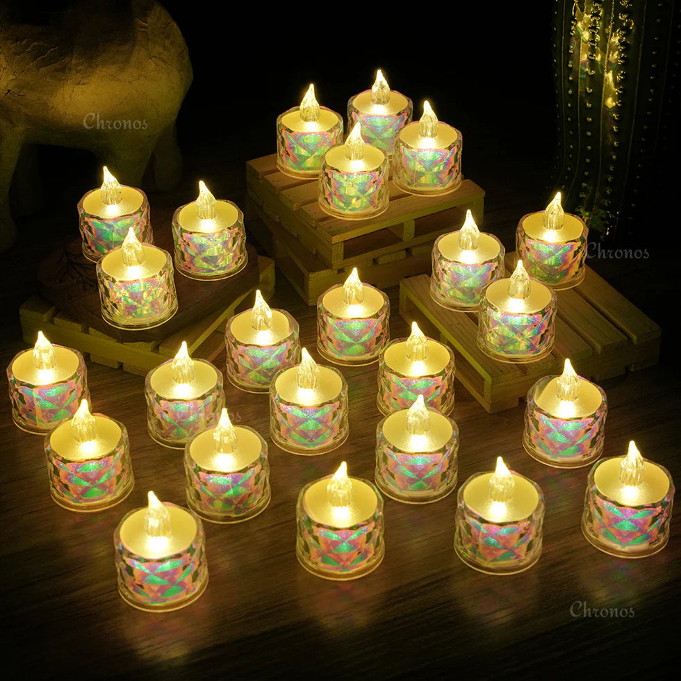 Crystal Diamond Reflection LED Tealight Candle | Rainbow