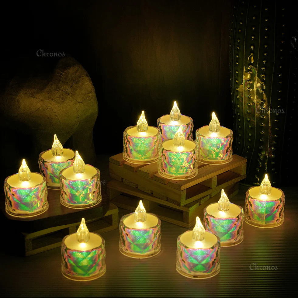 Crystal Diamond Reflection LED Tealight Candle | Rainbow