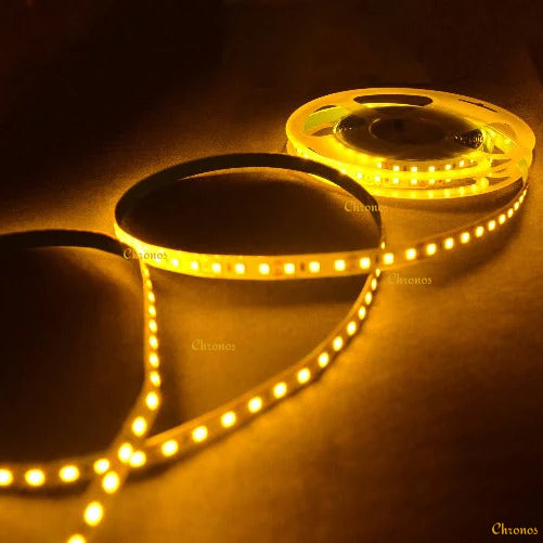 LED Strip Lights - 12V - 2835 SMD LED 120 LEDs Per Meter - Amber Yellow 5m