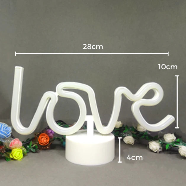 Love Neon Sign Table Lamp | Battery & USB Operated