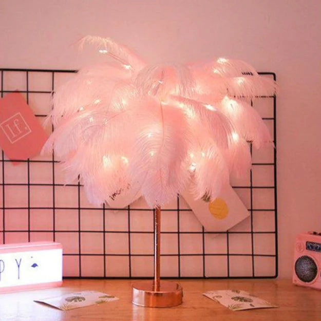 Feather Tree Table Lamp | Pink