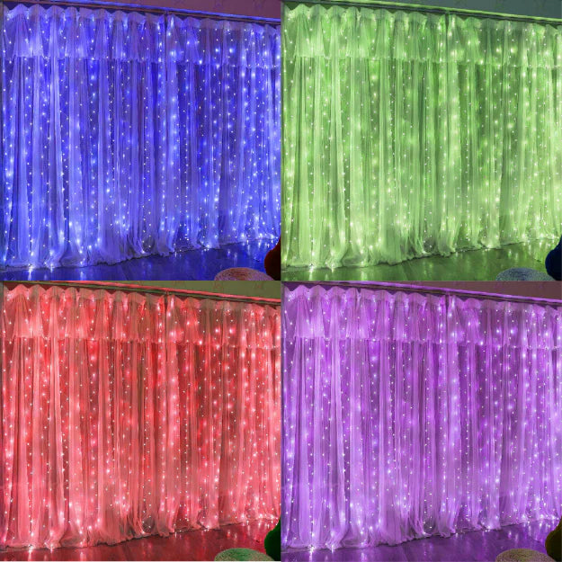 Copper Wire Fairy LED Curtain Lights - 16 Color Changing RGB | USB Operated