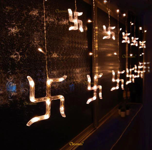 Swastik Curtain Lights | Warm White