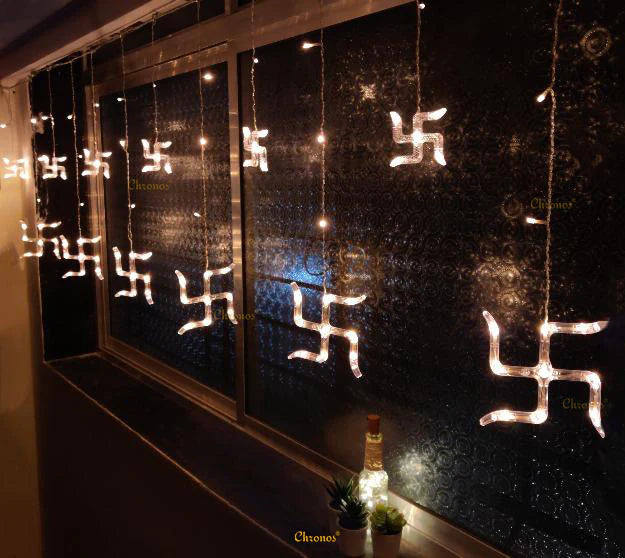 Swastik Curtain Lights | Warm White