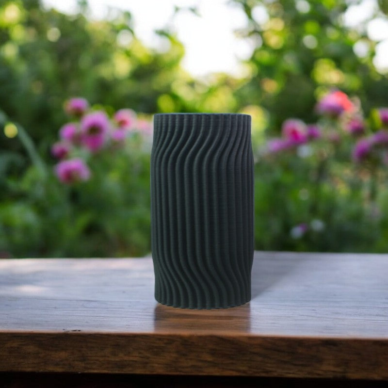 3D Printed Black Ceramic Vase