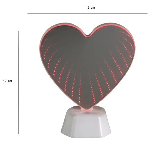 Infinity Heart Mirror LED Lamp (Red)