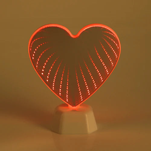 Infinity Heart Mirror LED Lamp (Red)