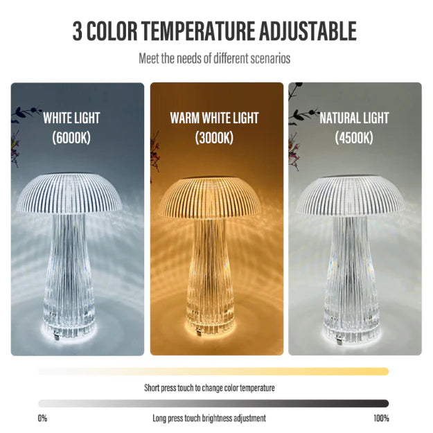 Mushroom Reflection Portable LED Crystal Table Lamp