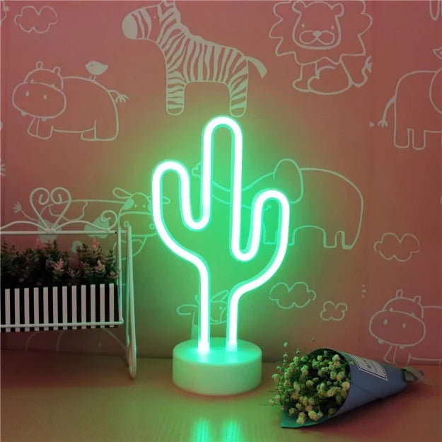 Cactus Neon Sign Table Lamp | Battery & USB Operated