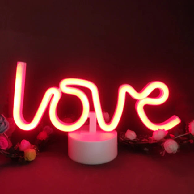 Love Neon Sign Table Lamp | Battery & USB Operated