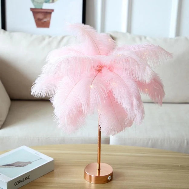 Feather Tree Table Lamp | Pink