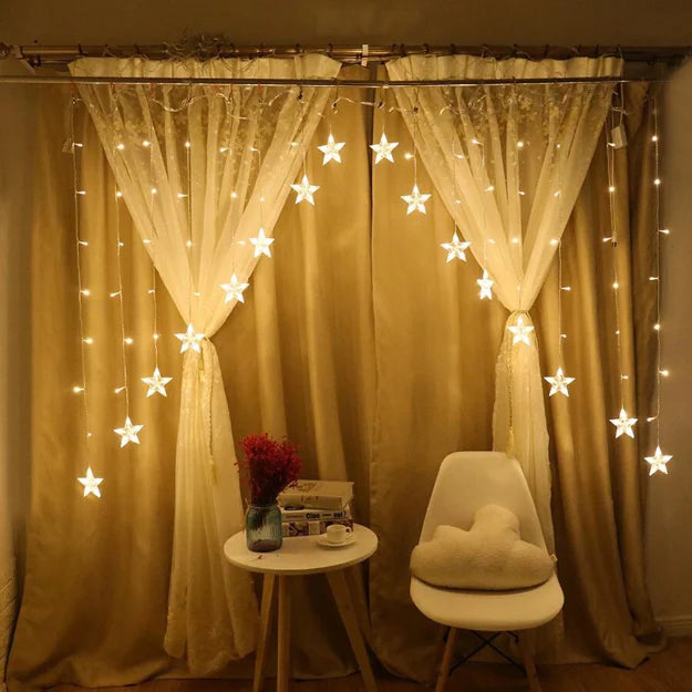 Star Gateway Curtain Lights | 16 Stars | Warm White LED