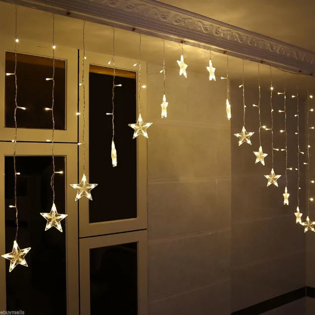 Star Gateway Curtain Lights | 16 Stars | Warm White LED