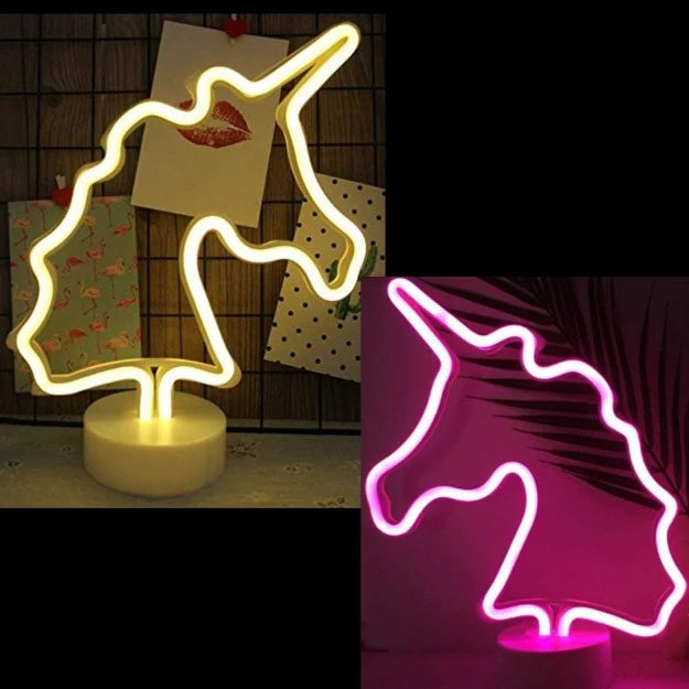 Unicorn Neon Sign Table Lamp | Battery & USB Operated