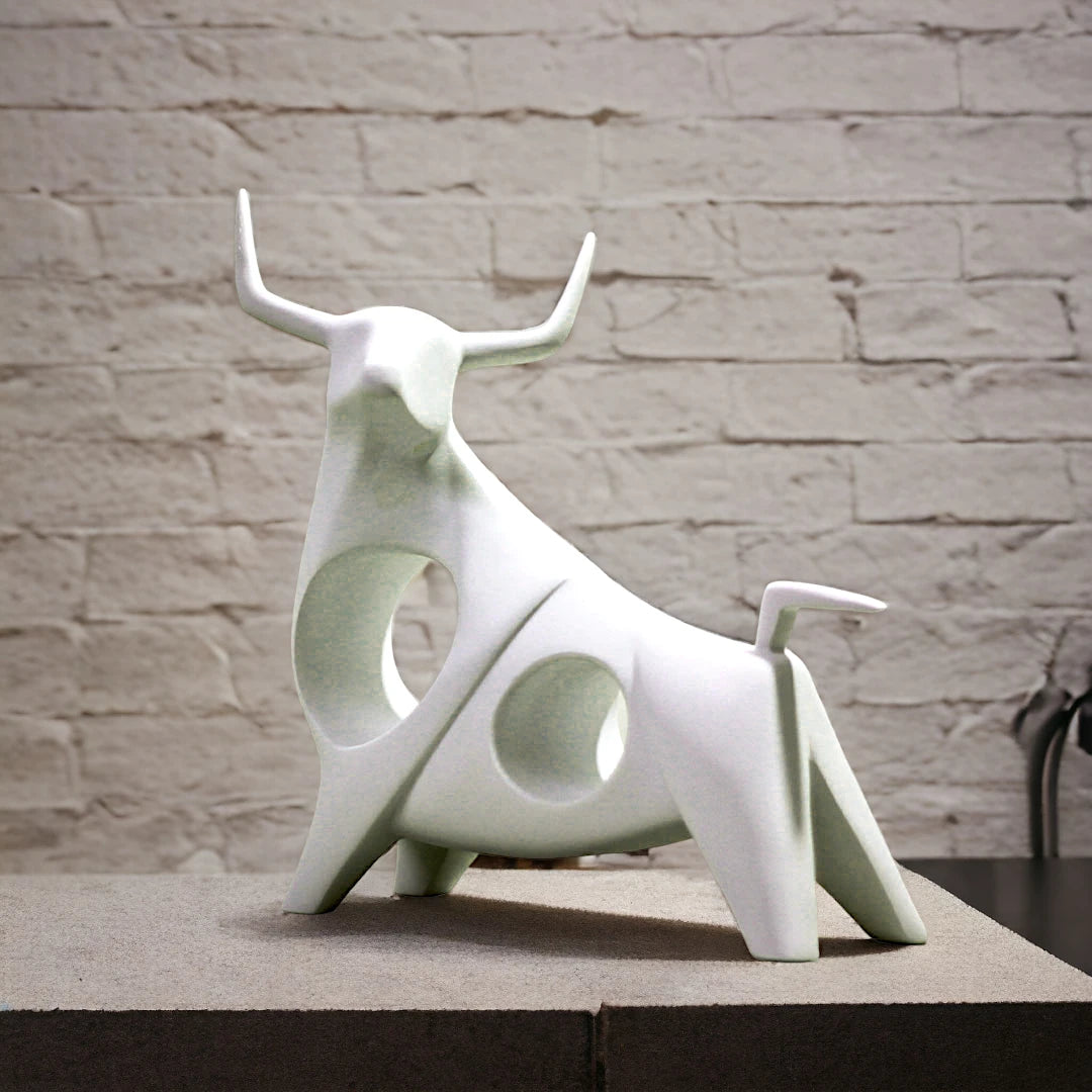 Nordic Bull Resin Sculpture