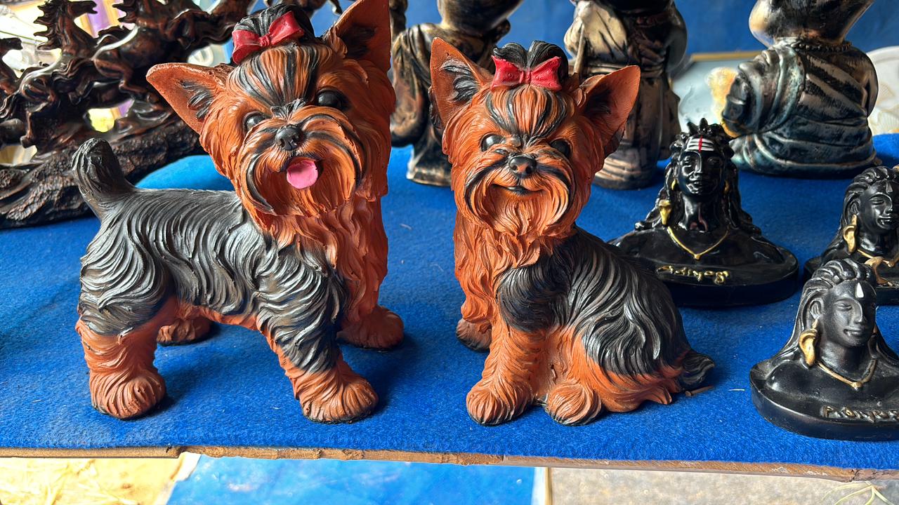 2 Pieces Dog Cute Pair Showpiece