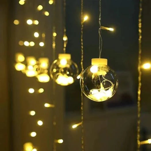 Wish Ball Curtain Lights | 12 Wish Balls | Warm White LED