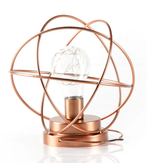 Geometric Metal Cage Lamp - Rose Gold