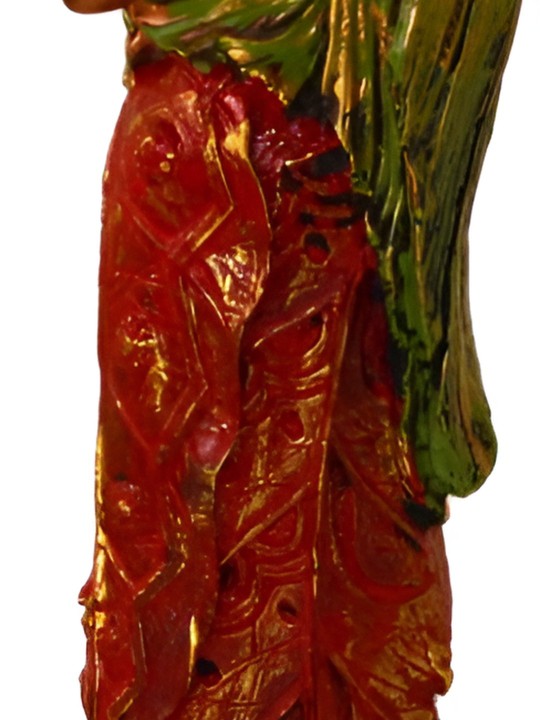 Gold toned & Red Buddha Idol Showpiece