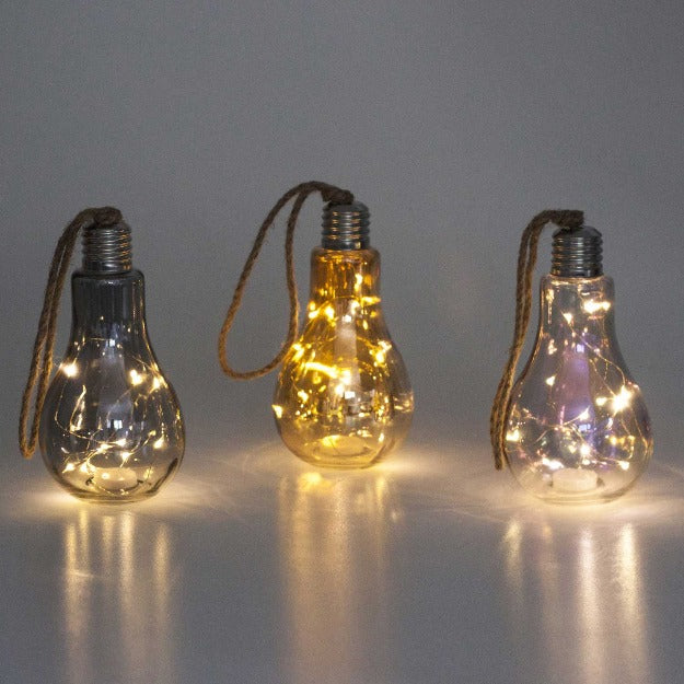 Glass Bulb with Fairy Lights | Metallic Colors