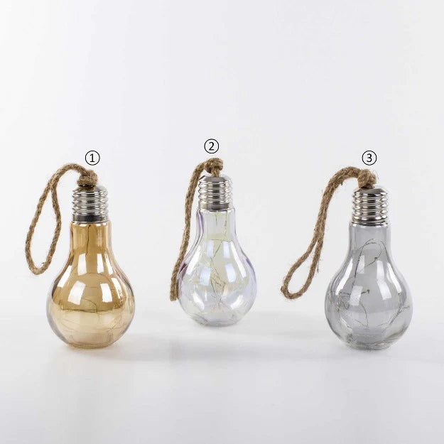 Glass Bulb with Fairy Lights | Metallic Colors