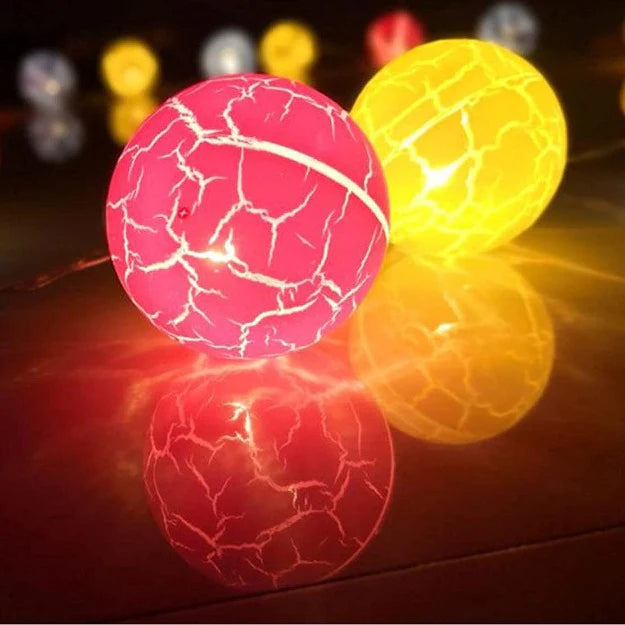 Cracked Ball Decorative LED String Lights - Pastel Colors