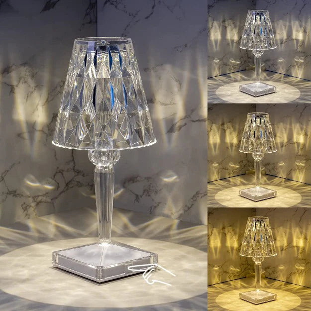 Diamond Reflection Portable LED Crystal Table Lamp