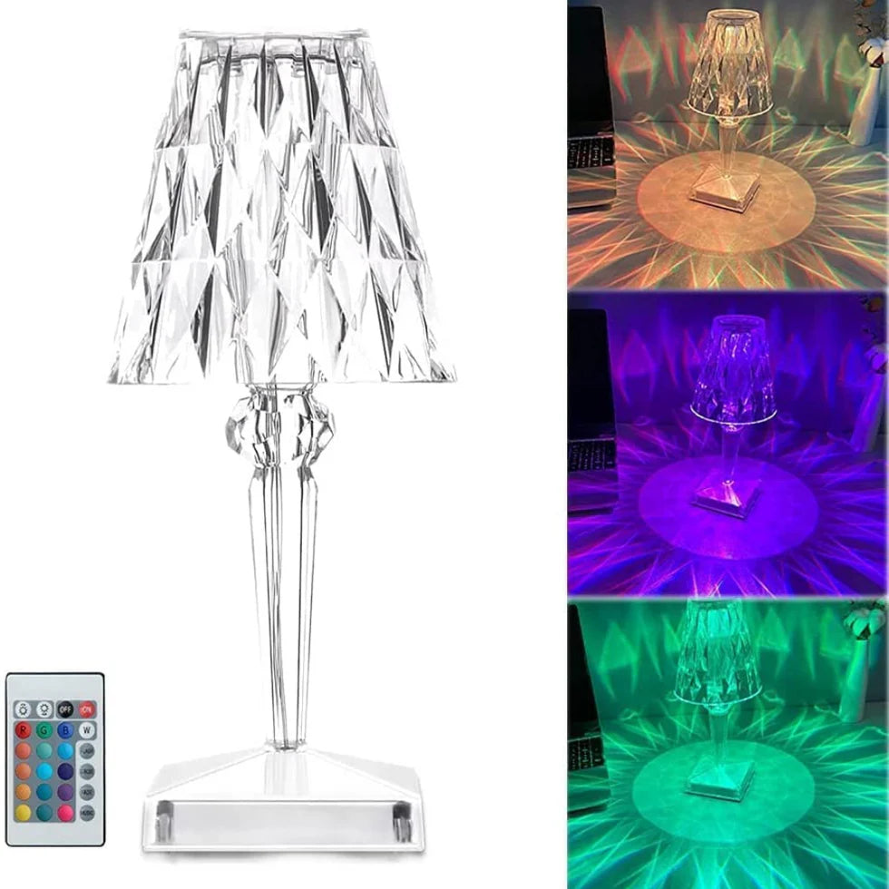 Diamond Reflection Portable LED Crystal Table Lamp