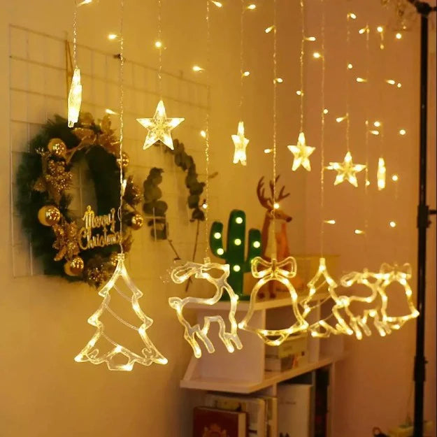 Christmas Curtain Lights | Christmas Ornaments | Warm White LED