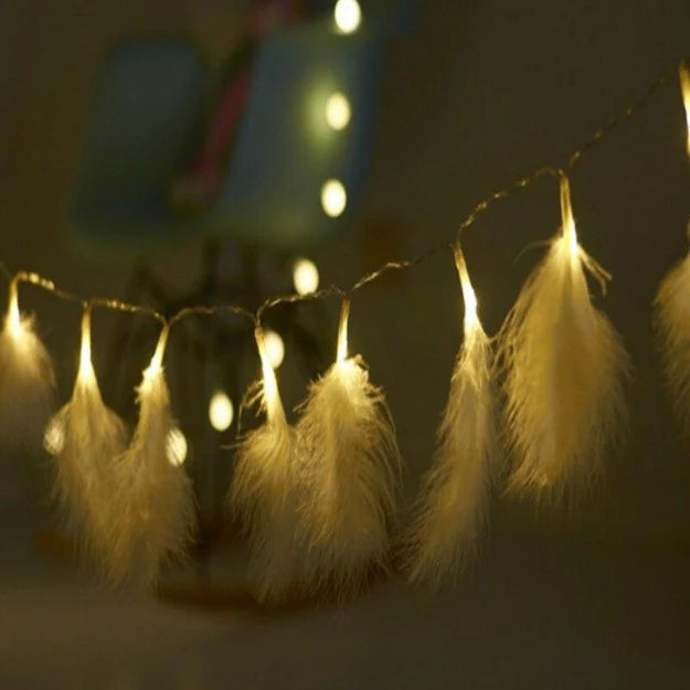 Feather String Lights - White