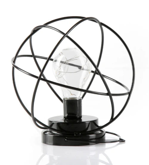 Geometric Metal Cage Lamp - Matte Black