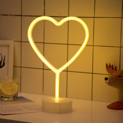 Heart Neon Sign Table Lamp | Battery & USB Operated