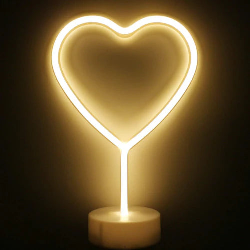 Heart Neon Sign Table Lamp | Battery & USB Operated