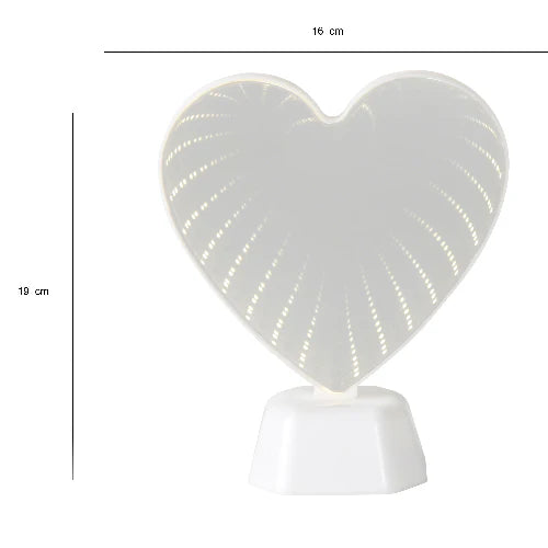 Infinity Heart Mirror LED Lamp (Warm White)