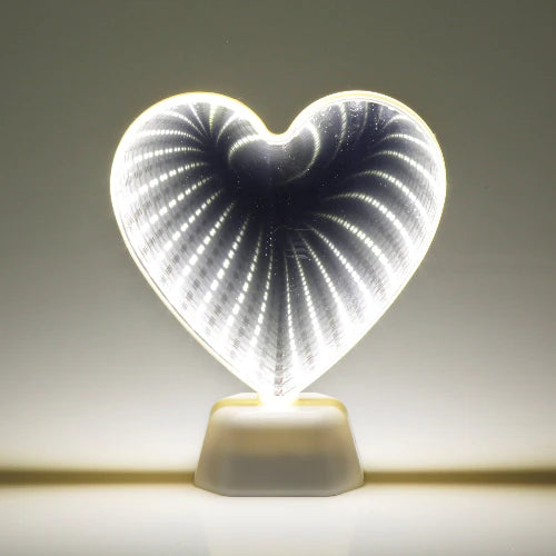 Infinity Heart Mirror LED Lamp (Warm White)