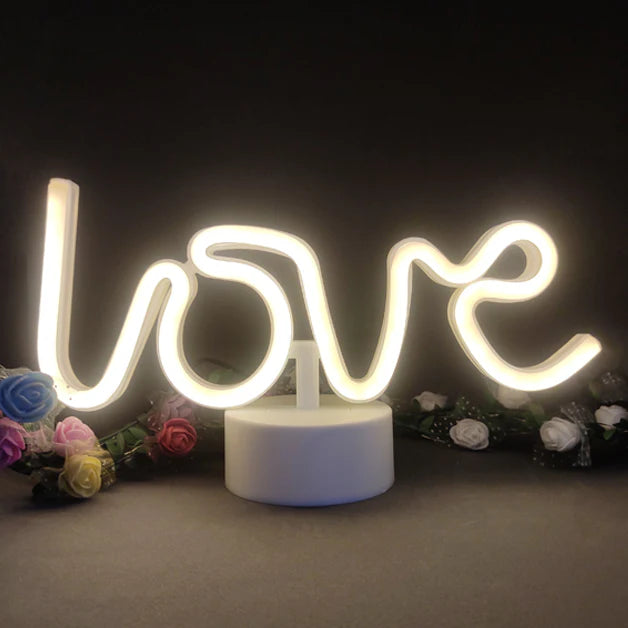 Love Neon Sign Table Lamp | Battery & USB Operated