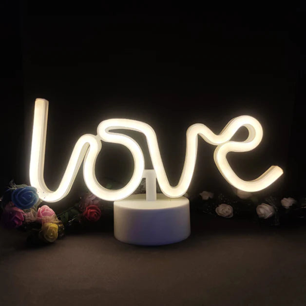 Love Neon Sign Table Lamp | Battery & USB Operated