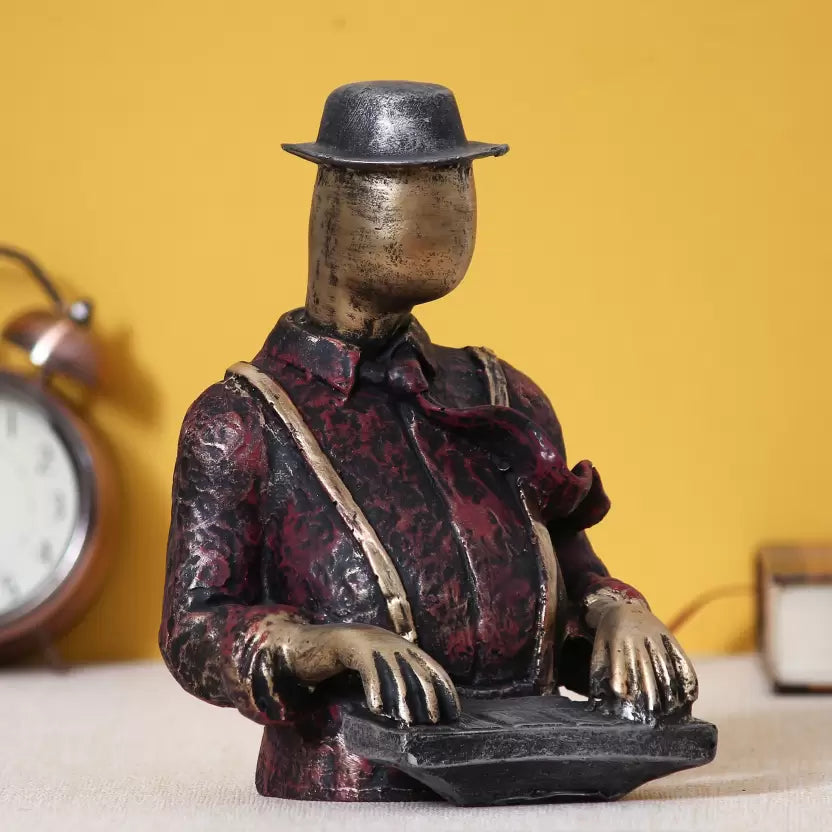 Perfect Homes Man with Hat playing Piano Decorative Statue Decorative Showpiece