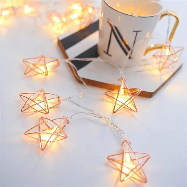 Star String Lights - Rose Gold