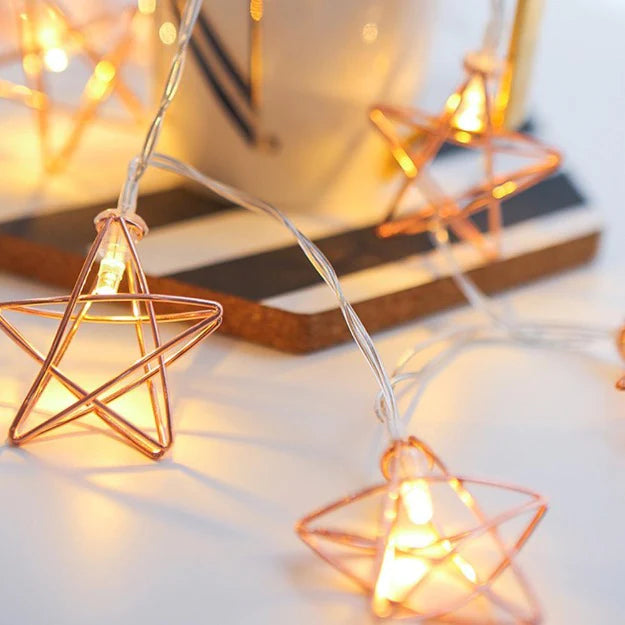 Star String Lights - Rose Gold