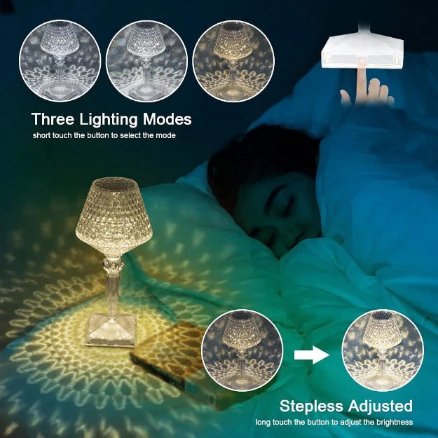 Spotty Reflection Portable LED Crystal Table Lamp