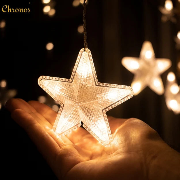 Star Curtain String Lights | 40 Stars | Warm White LED