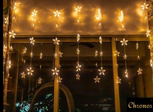 Star Curtain String Lights | 40 Stars | Warm White LED