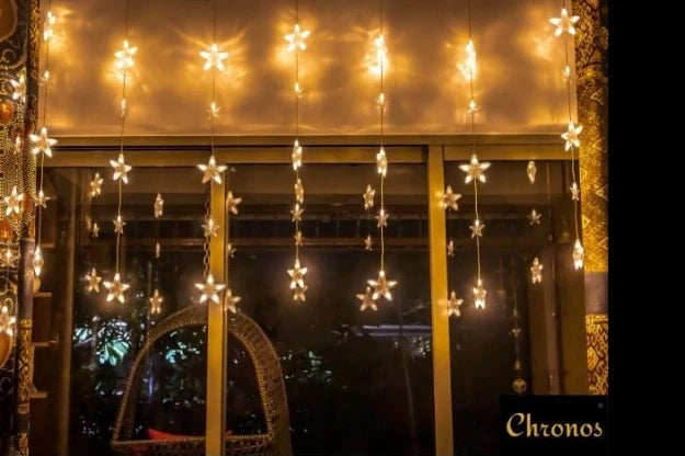 Star Curtain String Lights | 40 Stars | Warm White LED