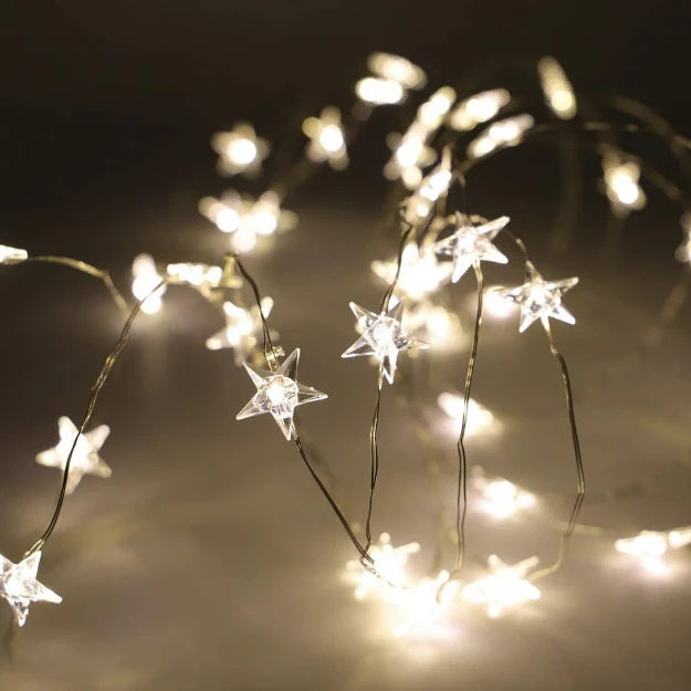 Copper Wire Fairy LED String Lights - Star