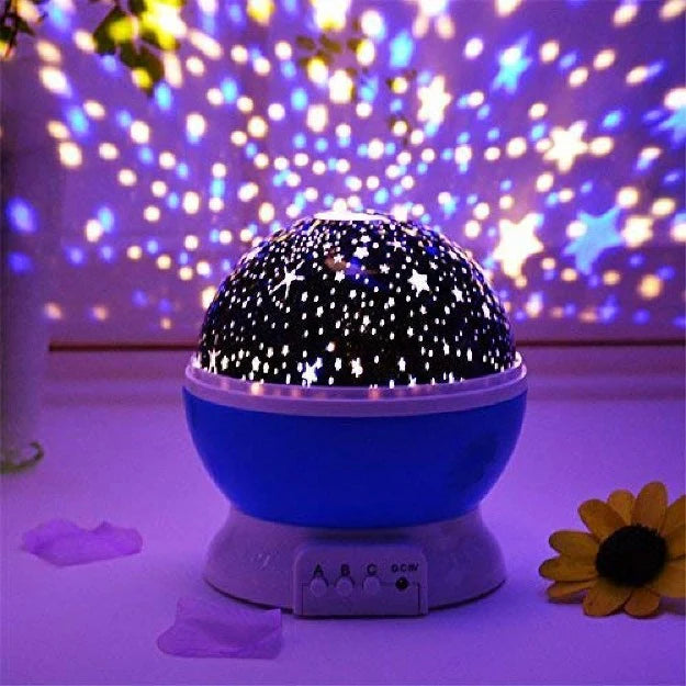 Rotating LED Star Moon Night Lamp | Multicolour