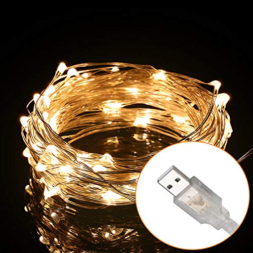 Copper Wire Fairy LED String Lights - USB Operated